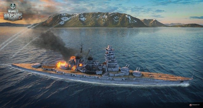 World of Warships - Barco con fuego en cubierta