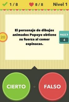 Saber es ganar. Cierto o Falso 1 ingame